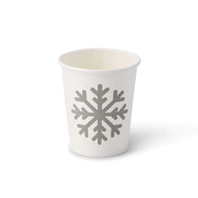 Pappbecher Winter "Schneeflocke" 200 ml / 8 oz, Ø 80 mm, weiß