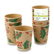 Riffelbecher Winter "Zweige" 200 ml / 8 oz, Ø 80 mm, ungebleicht