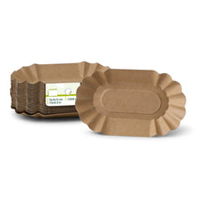 Pappschalen 19,5 x 11 x 3 cm, braun, oval