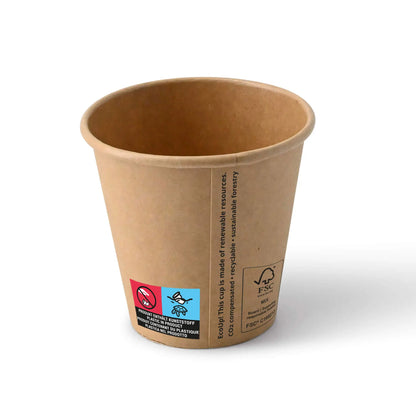 Pappbecher (beschichtet) 150 ml / 6 oz, Ø 80 mm, braun