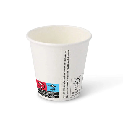 Pappbecher (beschichtet) 150 ml / 6 oz, Ø 80 mm, weiß