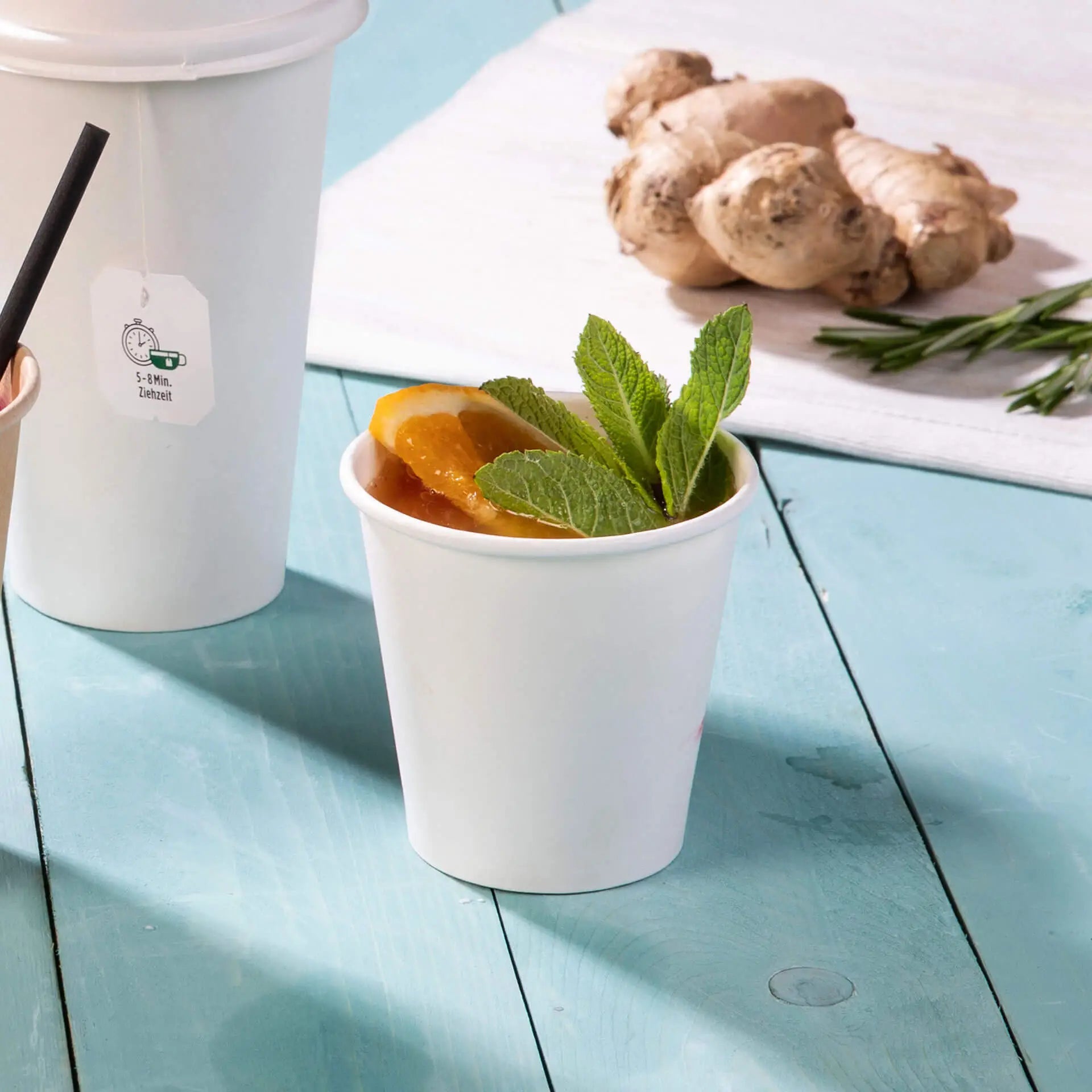 Pappbecher (beschichtet) 150 ml / 6 oz, Ø 80 mm, weiß