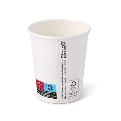 Pappbecher (beschichtet) 200 ml / 8 oz, Ø 80 mm, weiß