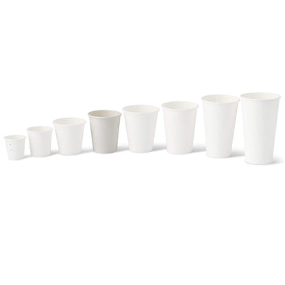 Pappbecher (beschichtet) 200 ml / 8 oz, Ø 80 mm, weiß
