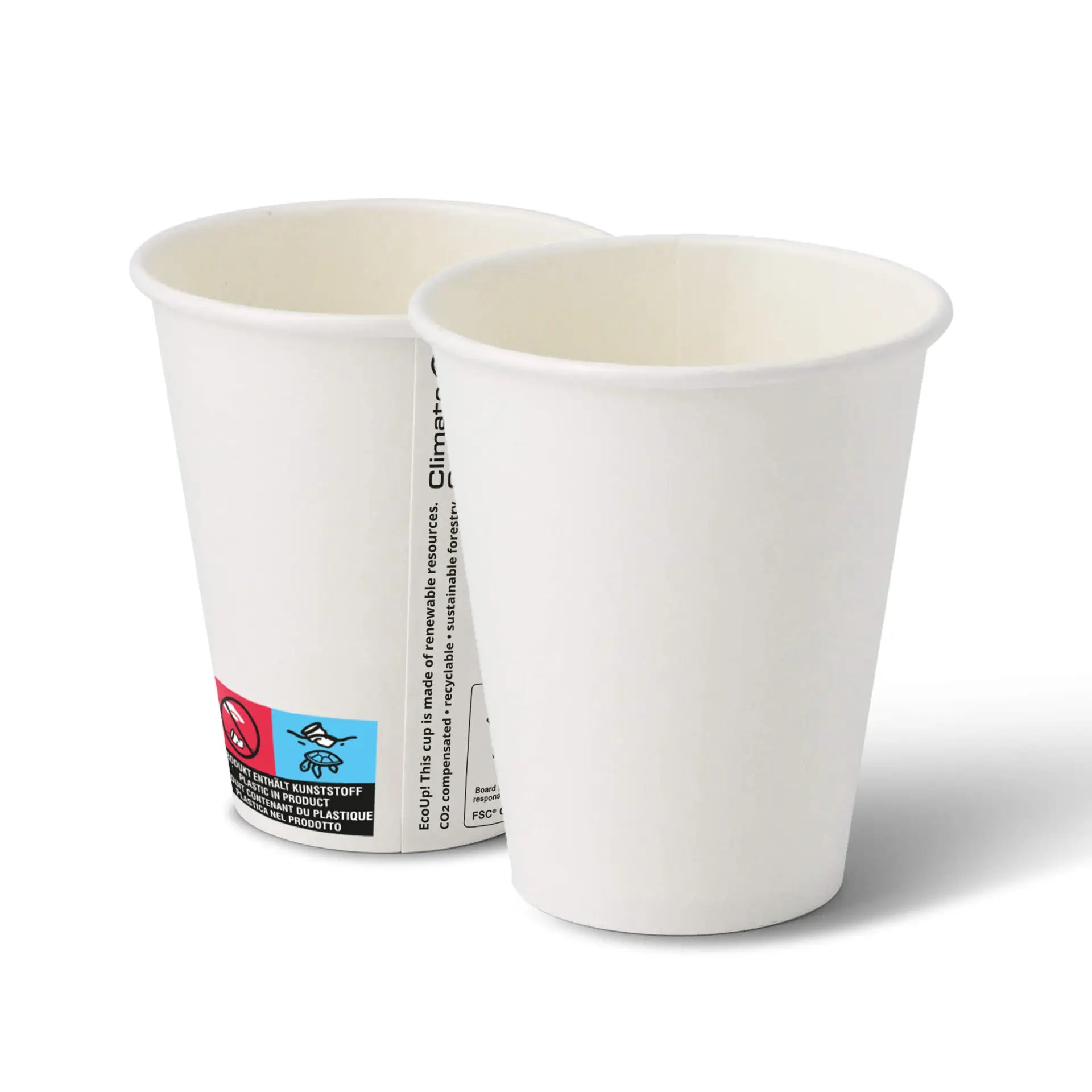 Pappbecher (beschichtet) 250 ml / 10 oz, Ø 90 mm, weiß