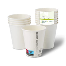 Pappbecher (beschichtet) 250 ml / 10 oz, Ø 90 mm, weiß