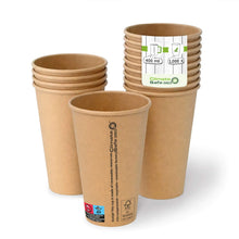Pappbecher (beschichtet) 400 ml / 16 oz, Ø 90 mm, braun