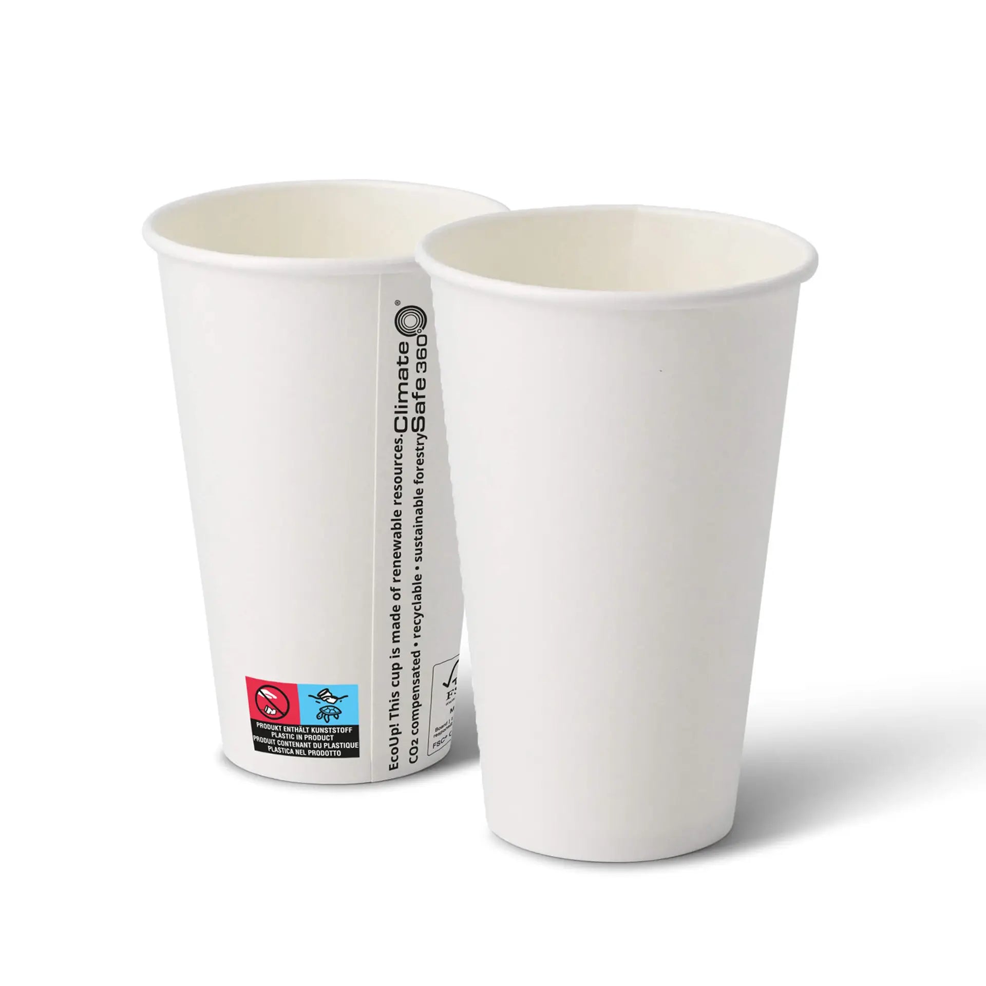 Pappbecher (beschichtet) 400 ml / 16 oz, Ø 90 mm, weiß