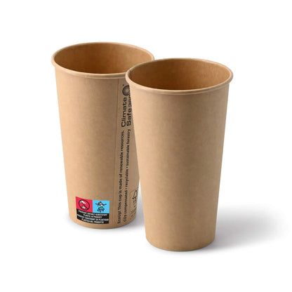 Pappbecher (beschichtet) 500 ml / 20 oz, Ø 90 mm, braun