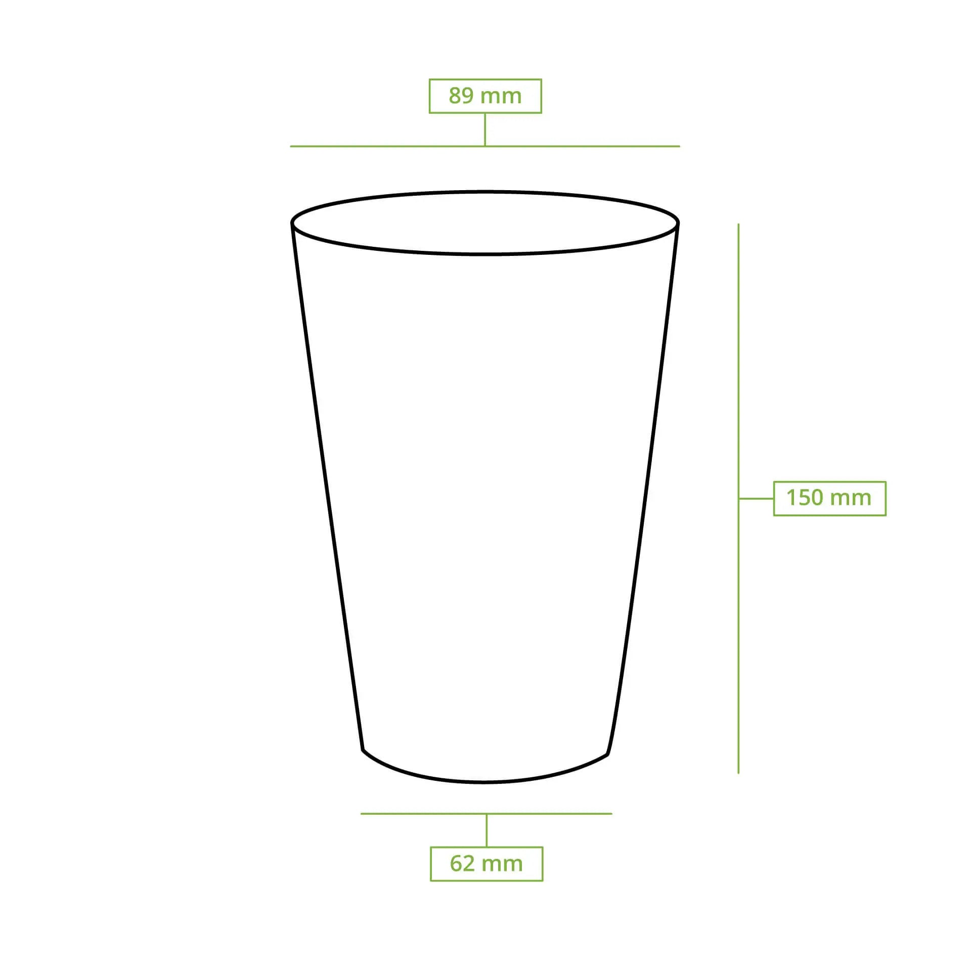 Pappbecher (beschichtet) 500 ml / 20 oz, Ø 90 mm, weiß