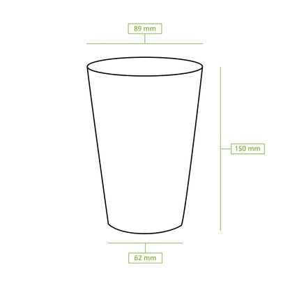 Pappbecher (beschichtet) 500 ml / 20 oz, Ø 90 mm, weiß