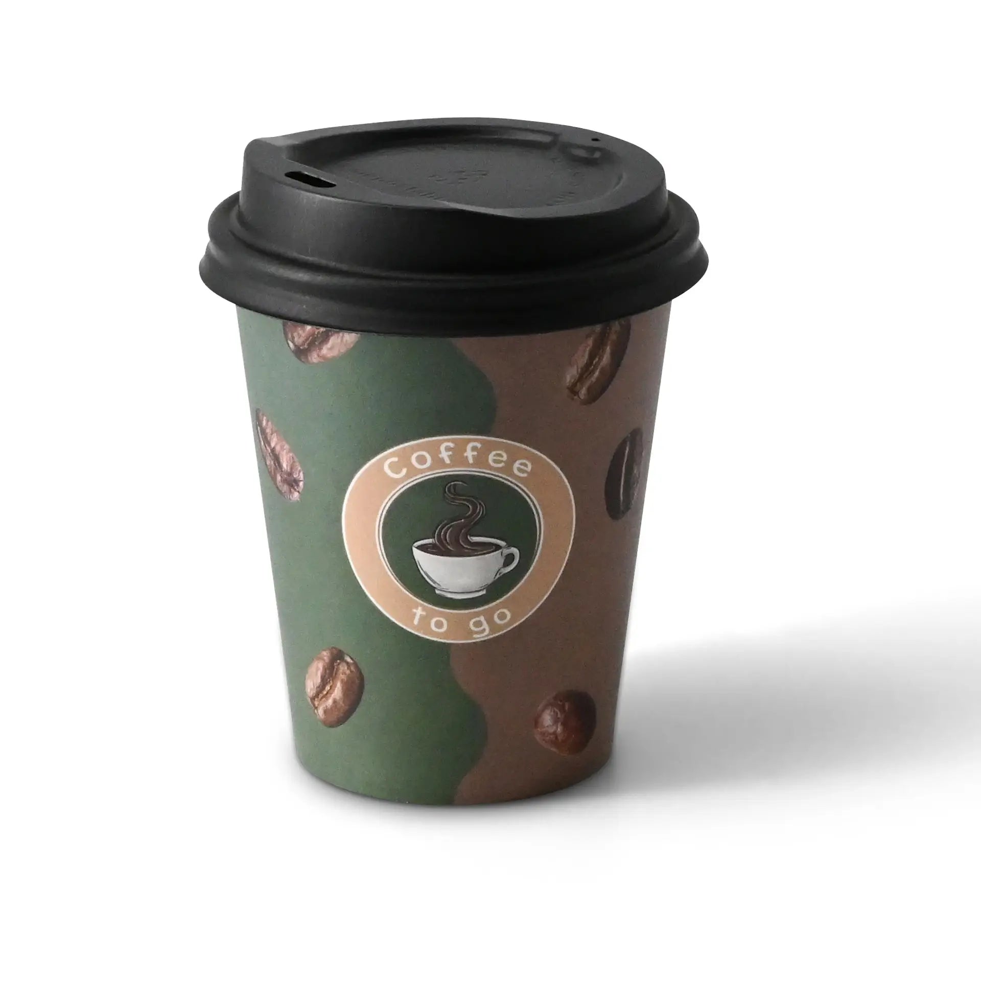 Pappbecher bedruckt "Kaffee" (beschichtet) 200 ml / 8 oz, Ø 80 mm, weiß