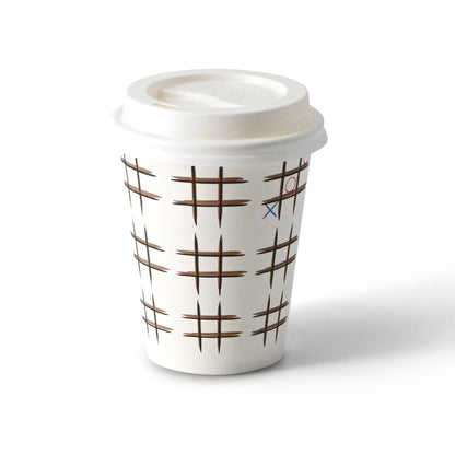8 oz Paper cup printed with "Tic Tac Toe" (coated), Ø 80 mm, white