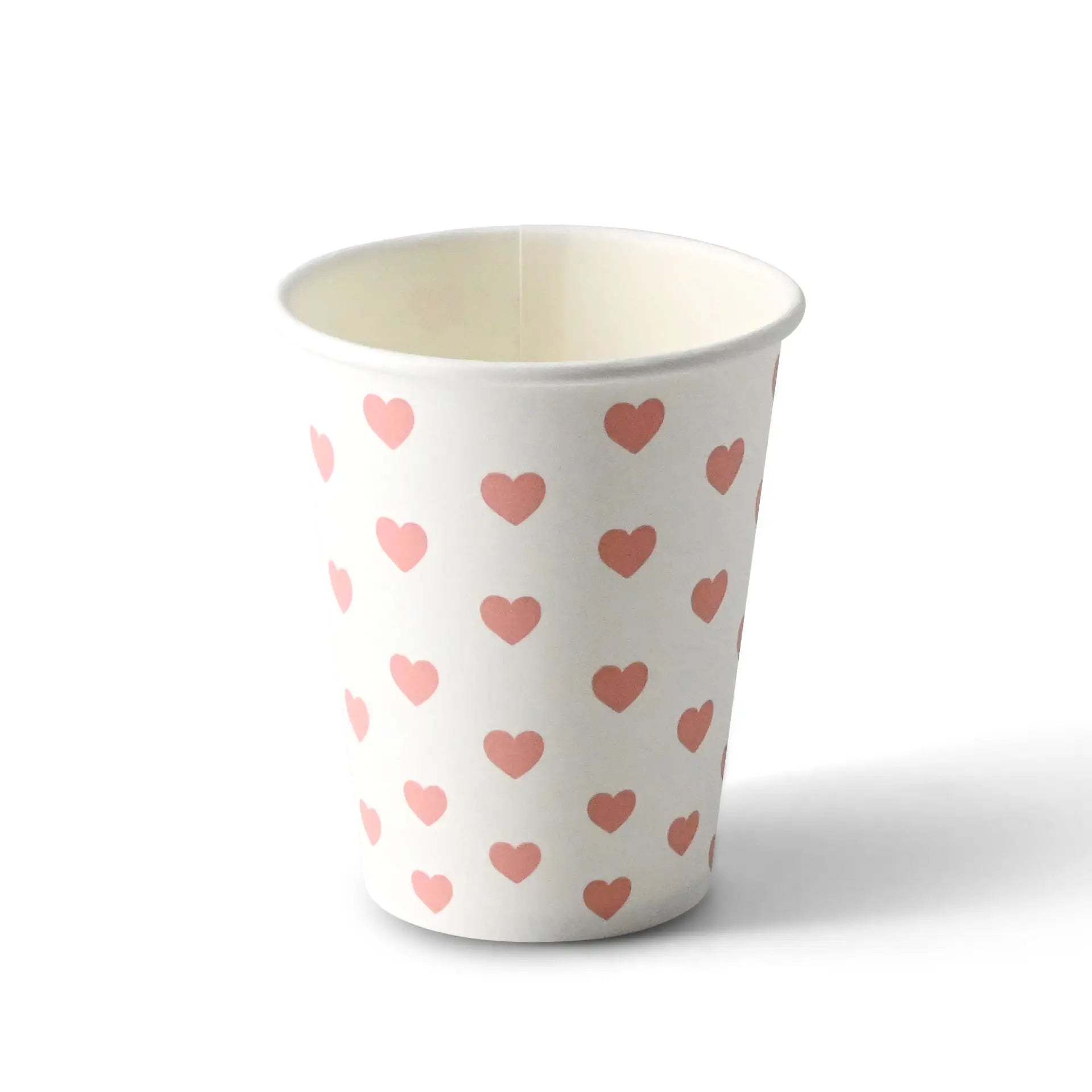 8 oz Paper cup printed with "Hearts" (coated), Ø 80 mm, white