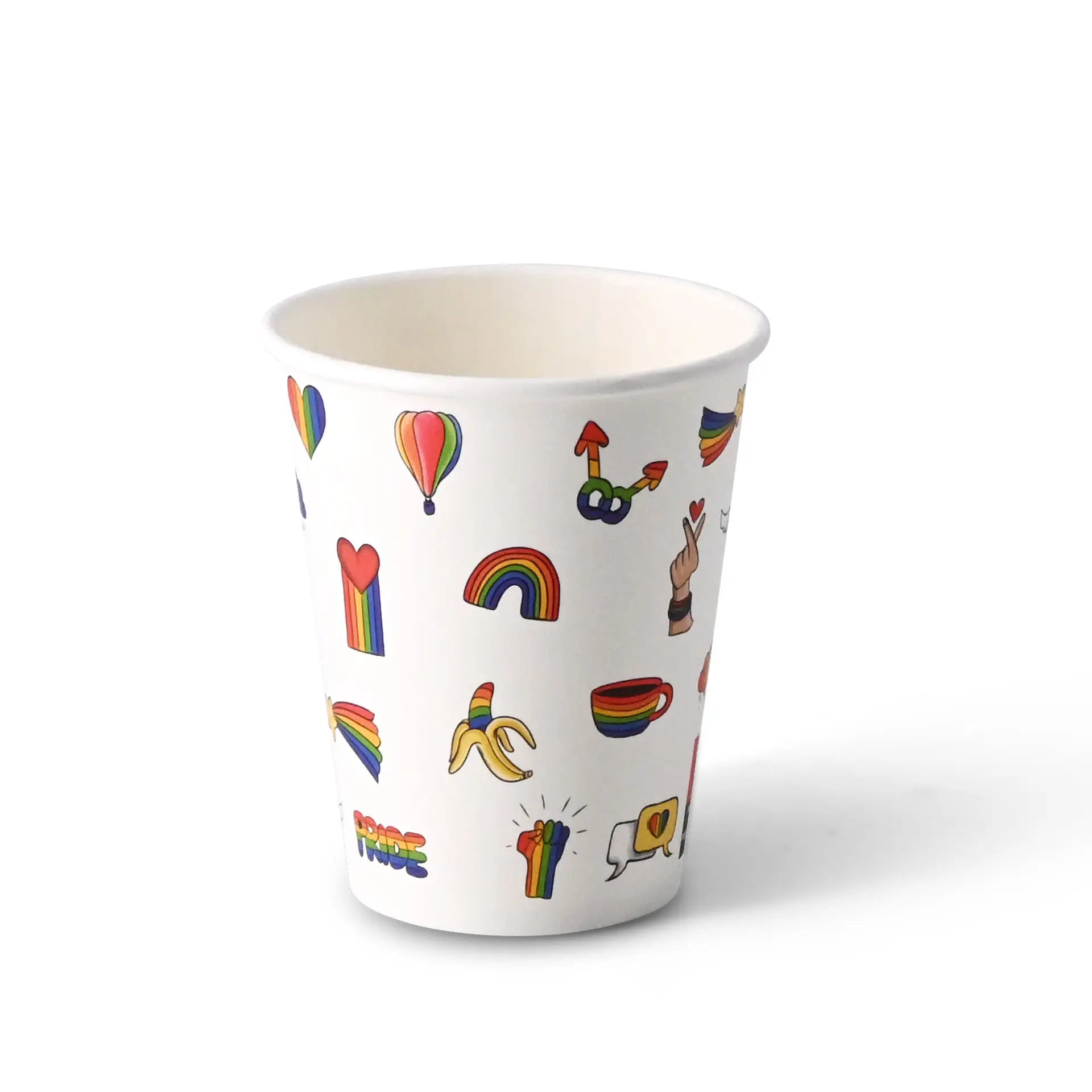 8 oz Paper cup printed with "Pride" (coated), Ø 80 mm, white
