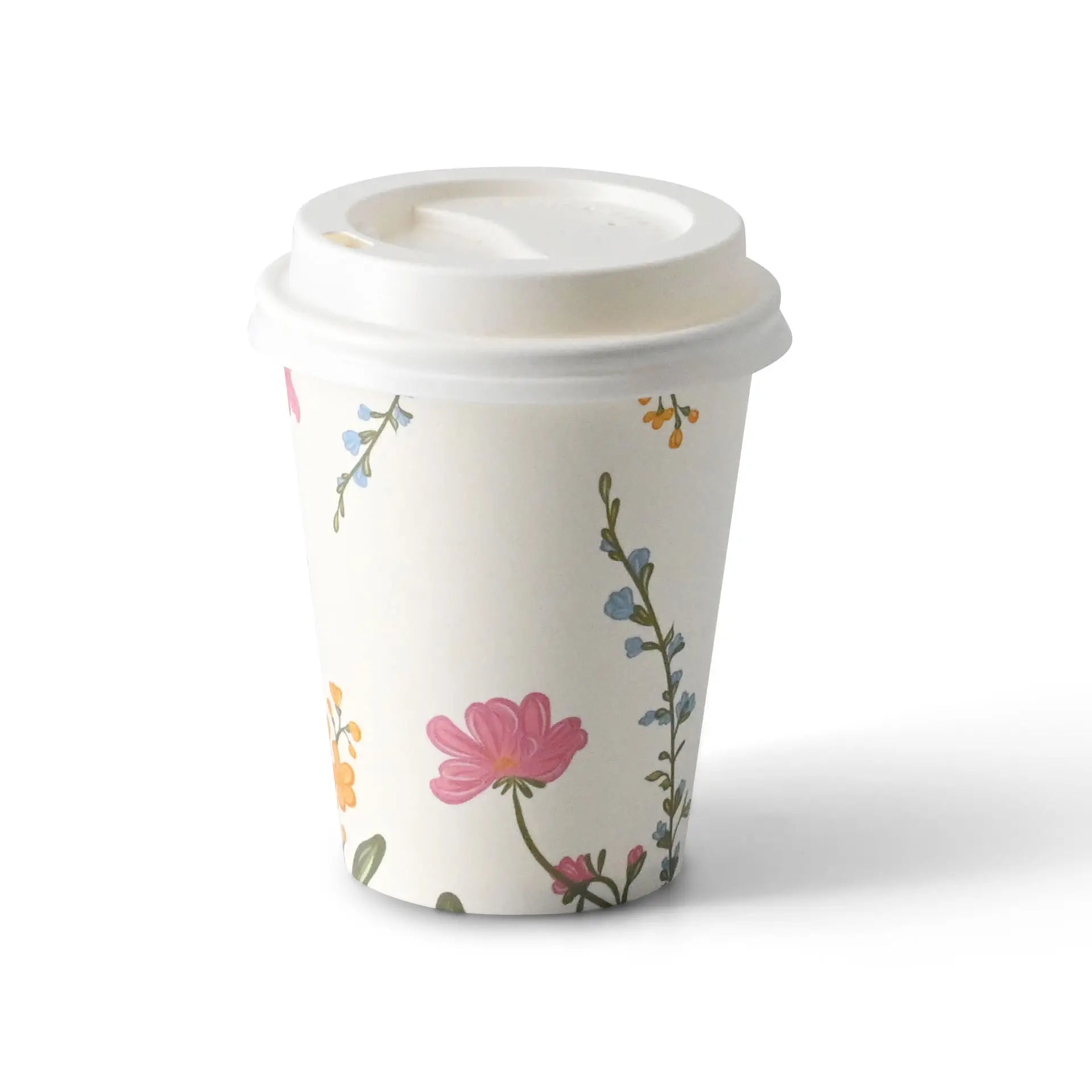 Pappbecher bedruckt "Frühling" (beschichtet) 200 ml / 8 oz, Ø 80 mm, weiß