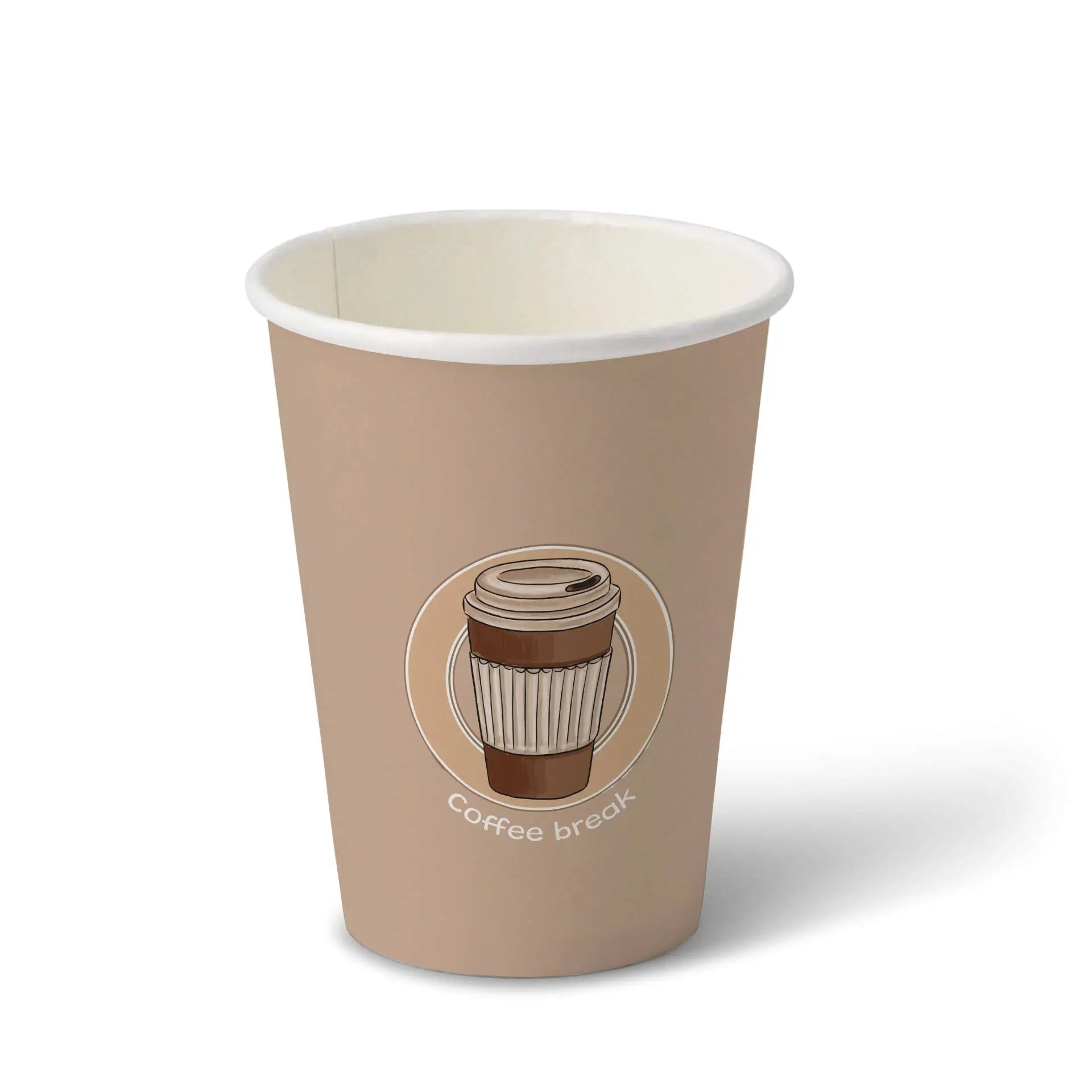 12 oz Paper cup printed with "Coffeebreak" (coated), Ø 80 mm, white