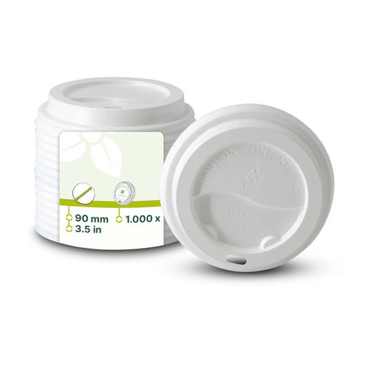 PS lid Ø 90 mm, white, drinking hole