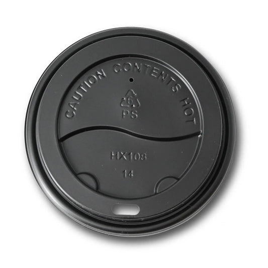 PS lid Ø 90 mm, black, drinking hole