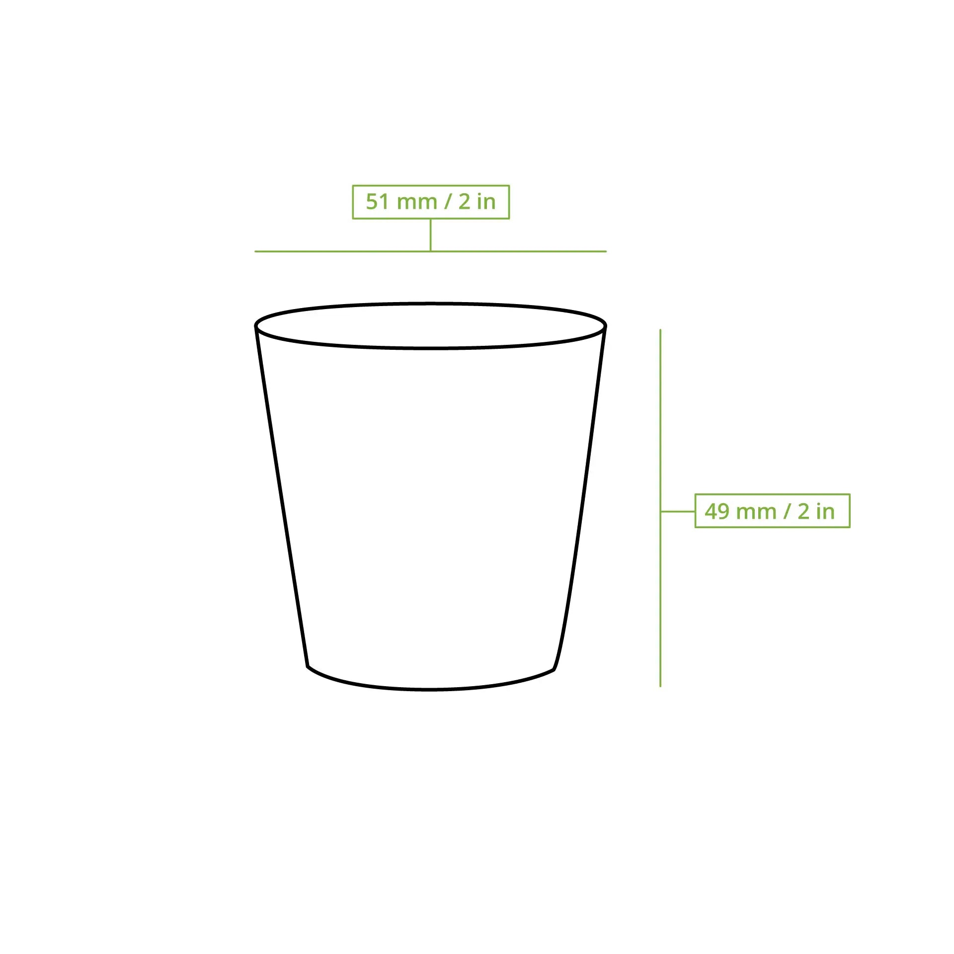 Paper shot cup (coated), 40 ml / 1,5 oz, white