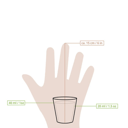 Paper shot cup (coated), 40 ml / 1,5 oz, white