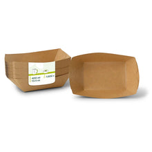 Cardboard Snack Tray (coated) 400 ml, 17 x 12,5 x 4 cm, brown