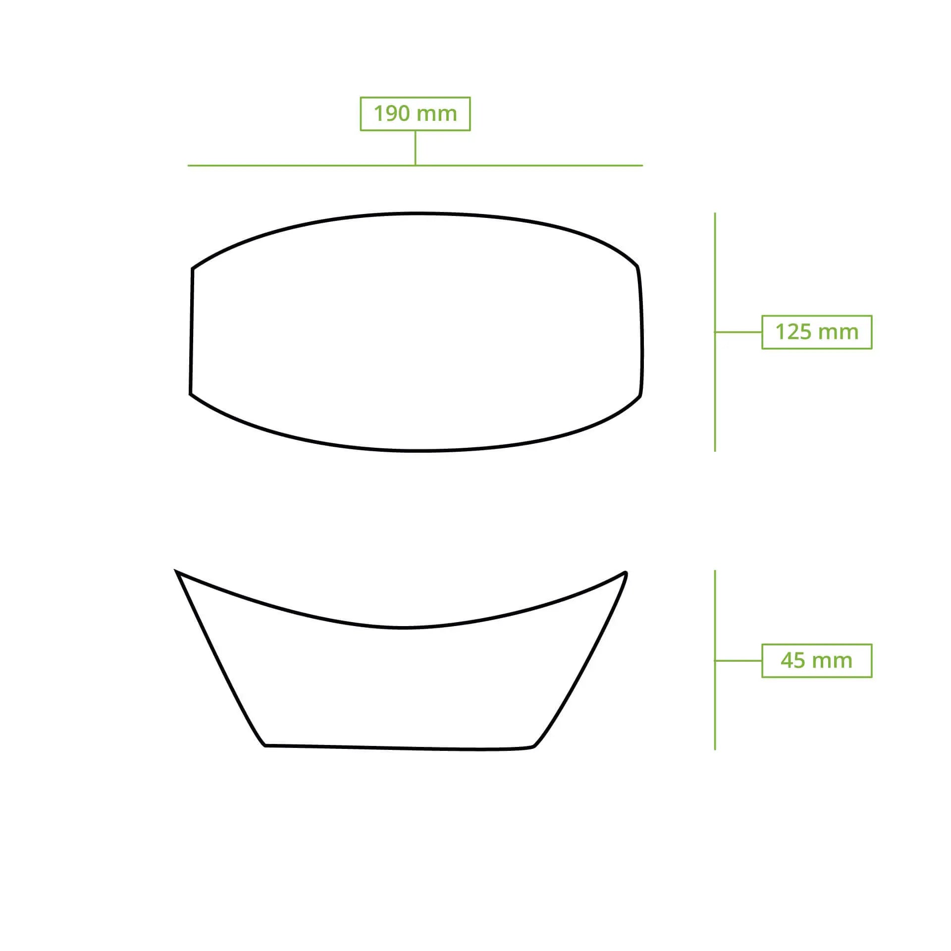 Cardboard Snack Tray (coated) 500 ml, 20,5 x 14 x 3 cm, brown