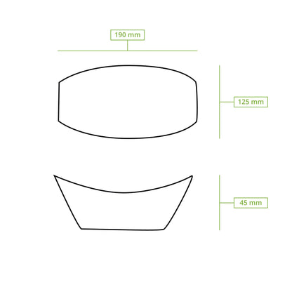 Cardboard Snack Tray (coated) 500 ml, 20,5 x 14 x 3 cm, brown