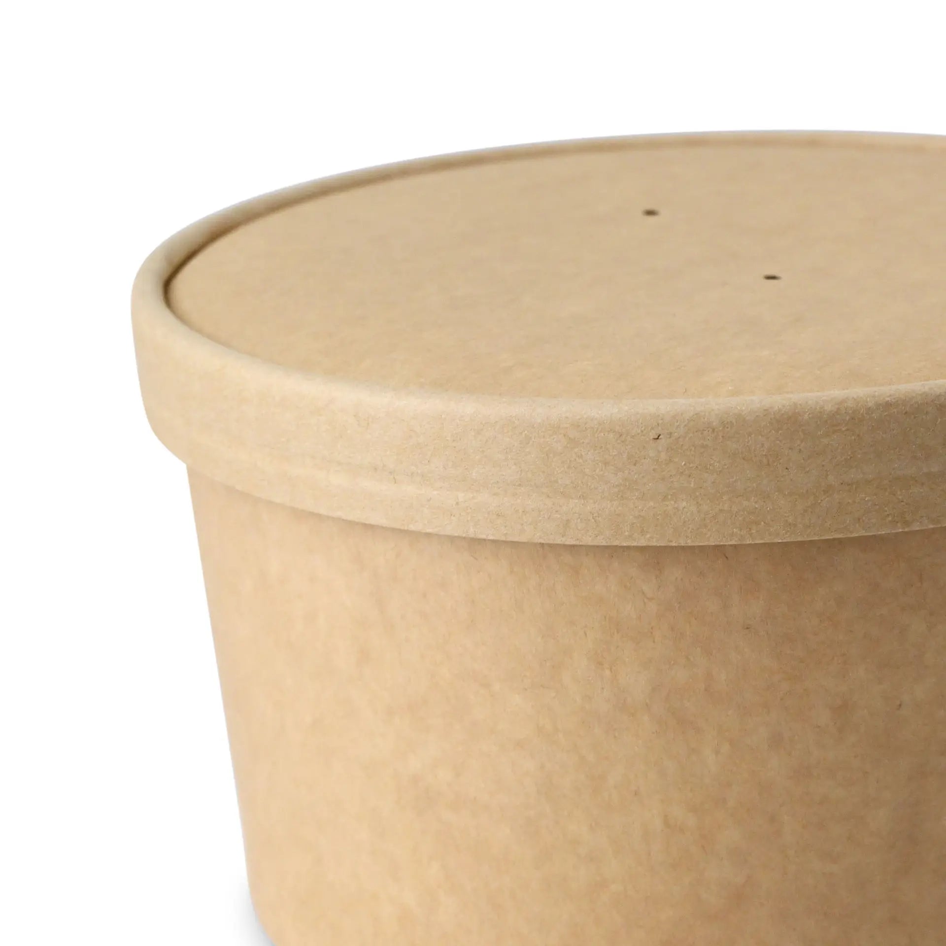 Pappdeckel mit Membran (beschichtet) Ø 150 mm, braun, rund (für Kartonschalen)