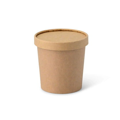 Pappdeckel (beschichtet) Ø 92 mm, braun (für Eisbecher)