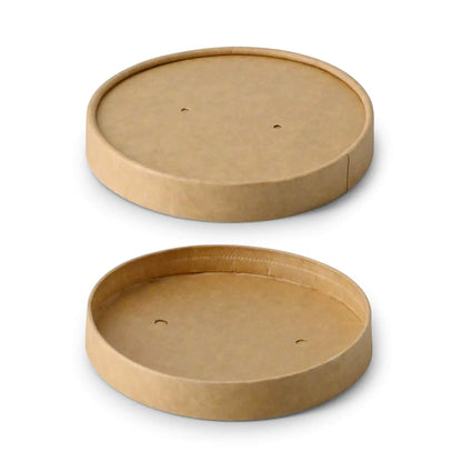 Pappdeckel mit Membran (beschichtet) Ø 95 mm, braun (für Suppenbecher)
