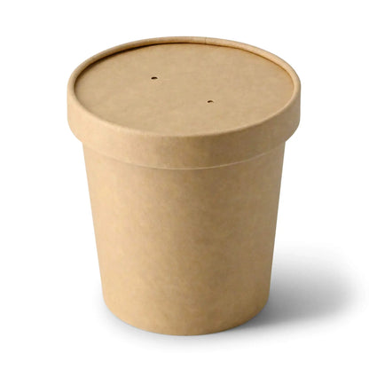 Pappdeckel mit Membran (beschichtet) Ø 95 mm, braun (für Suppenbecher)