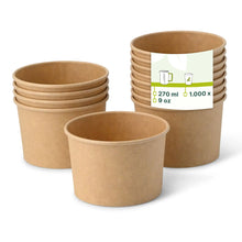 Eisbecher Pappe M (beschichtet) 200 ml, max. 270 ml, Ø 92 mm, braun