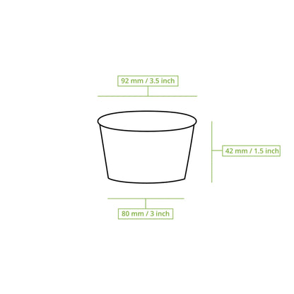 Eisbecher Pappe XS (beschichtet) 100 ml, max. 180 ml, Ø 92 mm, braun
