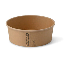 Kartonschalen (beschichtet) / Salatschalen 1000 ml, Ø 185 mm, braun, rund (1300 ml max. Volumen)