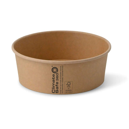 Kartonschalen (beschichtet) / Salatschalen 1000 ml, Ø 185 mm, braun, rund (1300 ml max. Volumen)