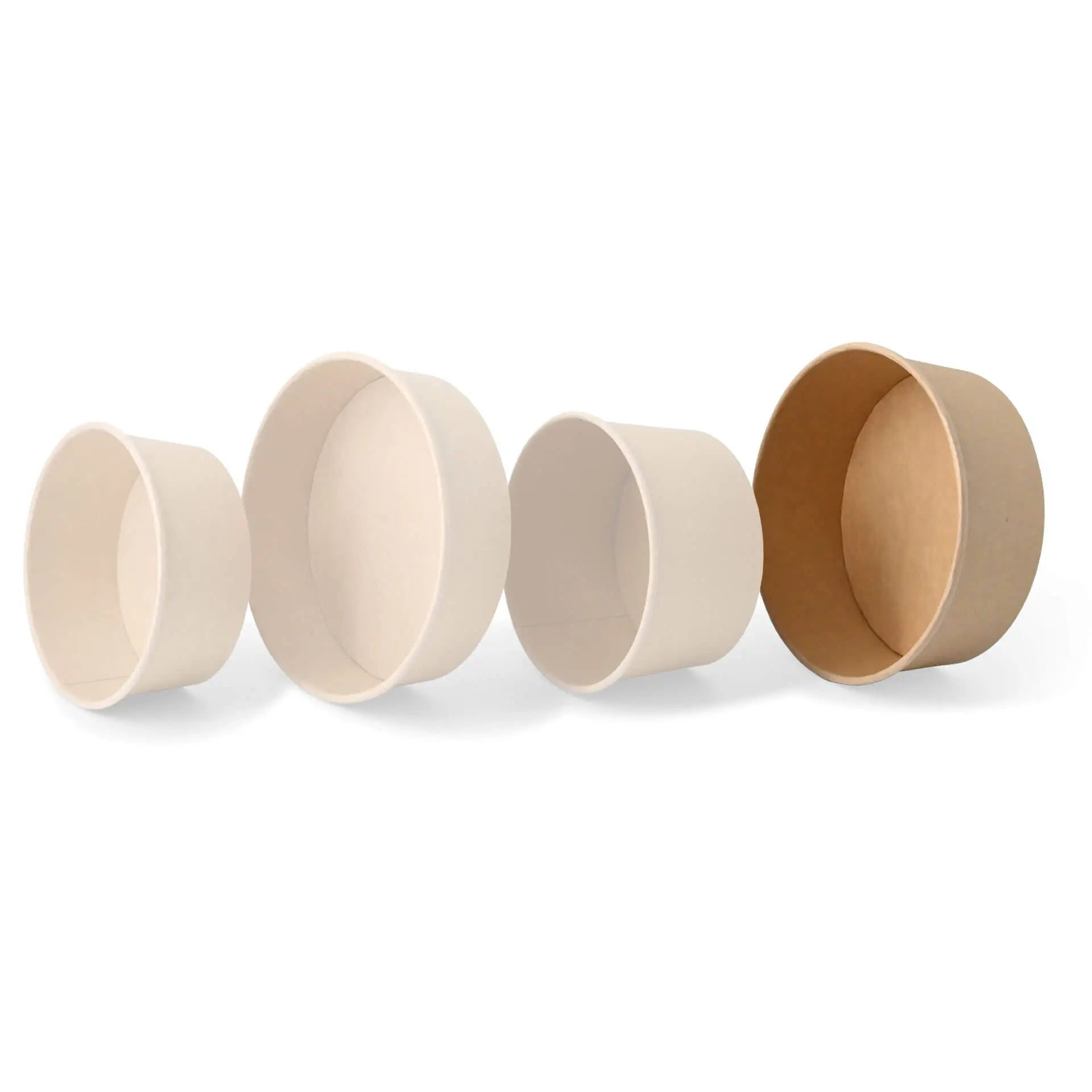 Kartonschalen (beschichtet) / Salatschalen 1000 ml, Ø 185 mm, braun, rund (1300 ml max. Volumen)