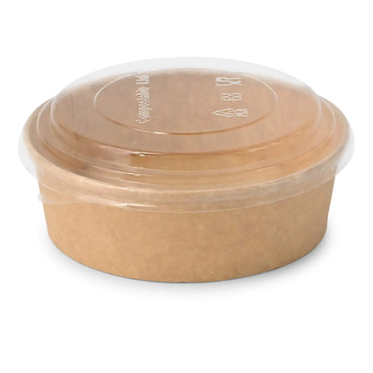 Kartonschalen (beschichtet) / Salatschalen 400 ml, Ø 150 mm, braun, rund (650 ml max. Volumen)
