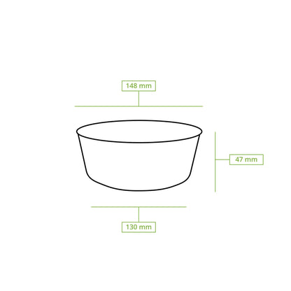 Kartonschalen (beschichtet) / Salatschalen 400 ml, Ø 150 mm, braun, rund (650 ml max. Volumen)