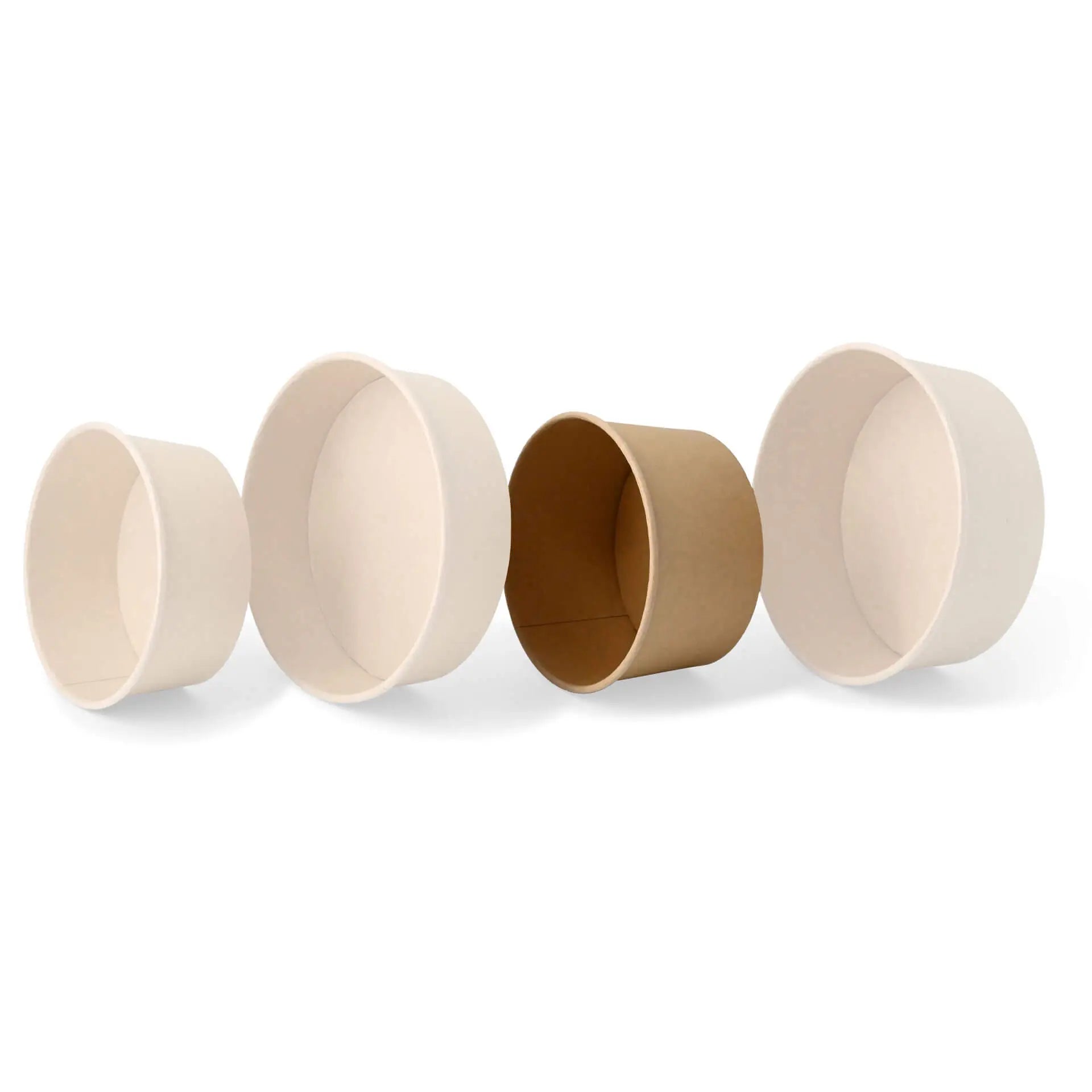 Kartonschalen (beschichtet) / Salatschalen 800 ml, Ø 150 mm, braun, rund (1000 ml max. Volumen)
