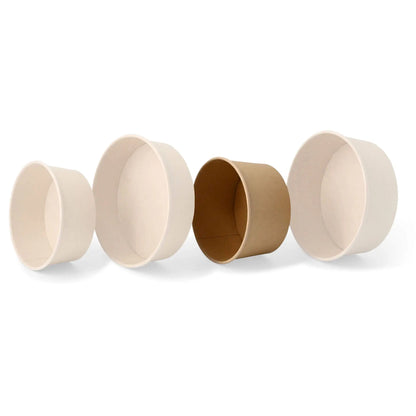 Kartonschalen (beschichtet) / Salatschalen 800 ml, Ø 150 mm, braun, rund (1000 ml max. Volumen)