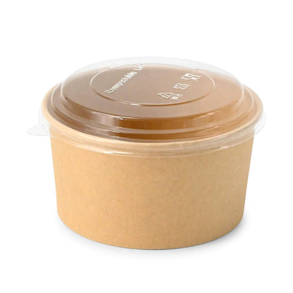 Kartonschalen (beschichtet) / Salatschalen 800 ml, Ø 150 mm, braun, rund (1000 ml max. Volumen)