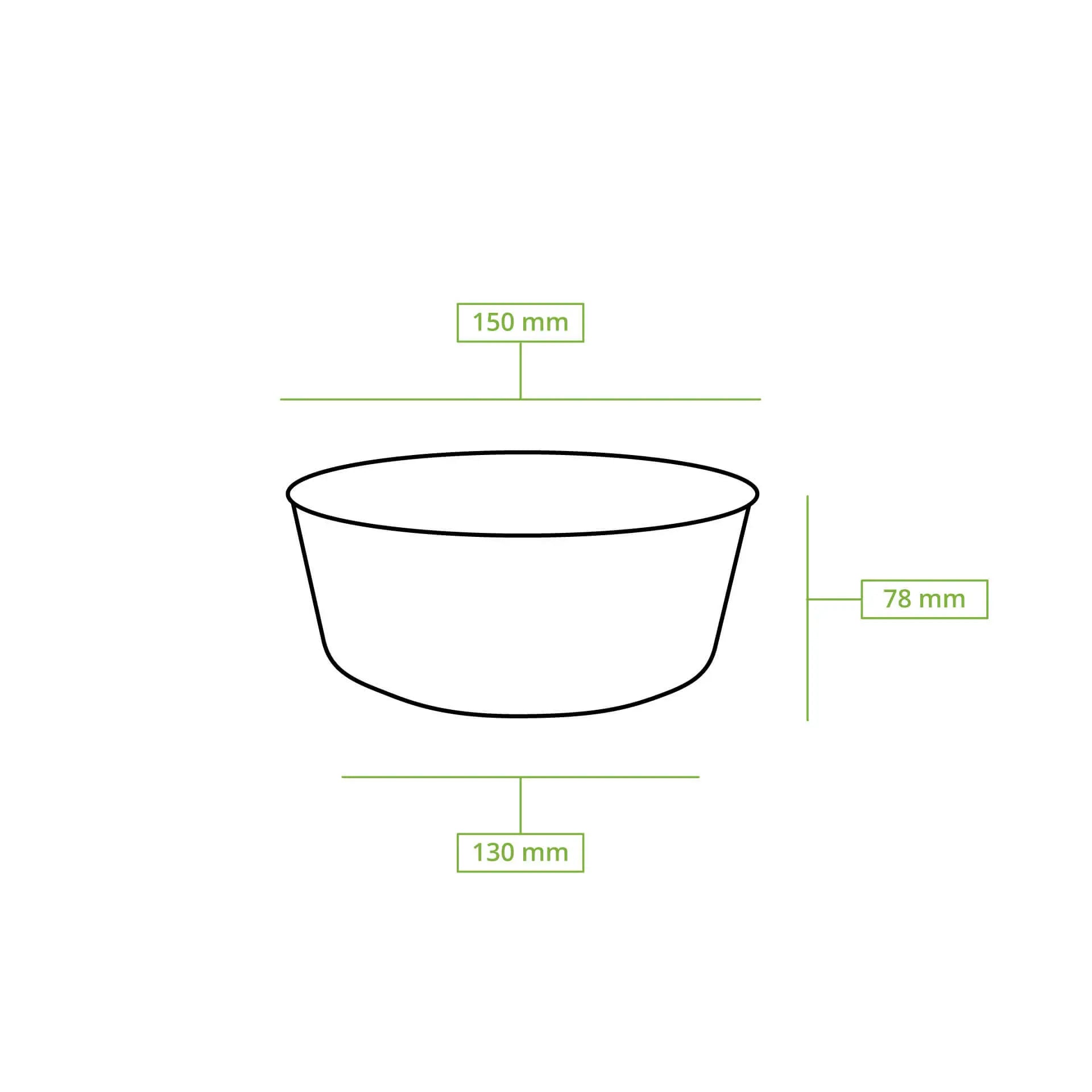 Kartonschalen (beschichtet) / Salatschalen 800 ml, Ø 150 mm, braun, rund (1000 ml max. Volumen)
