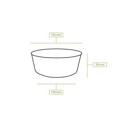 Kartonschalen (beschichtet) / Salatschalen 800 ml, Ø 150 mm, braun, rund (1000 ml max. Volumen)