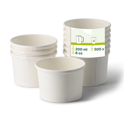 Suppenbecher to go (beschichtet) 200 ml / 8 oz, Ø 90 mm, weiß