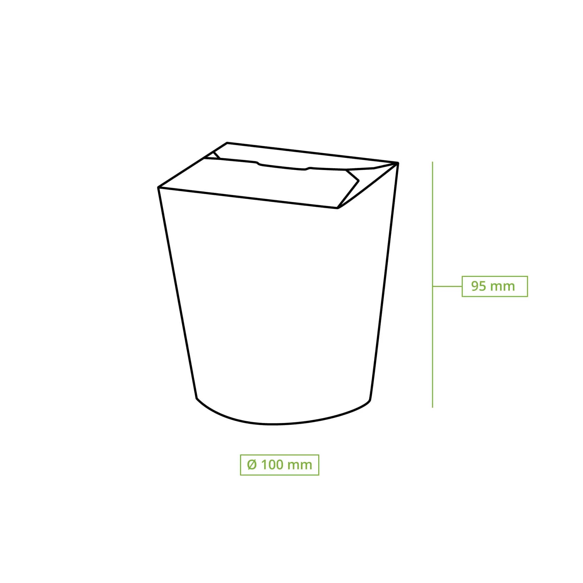 Noodle box / Asian box made of coated cardboard, 650 ml, brown