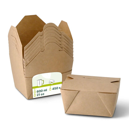Take-away Boxen (beschichtet) 600 ml, braun
