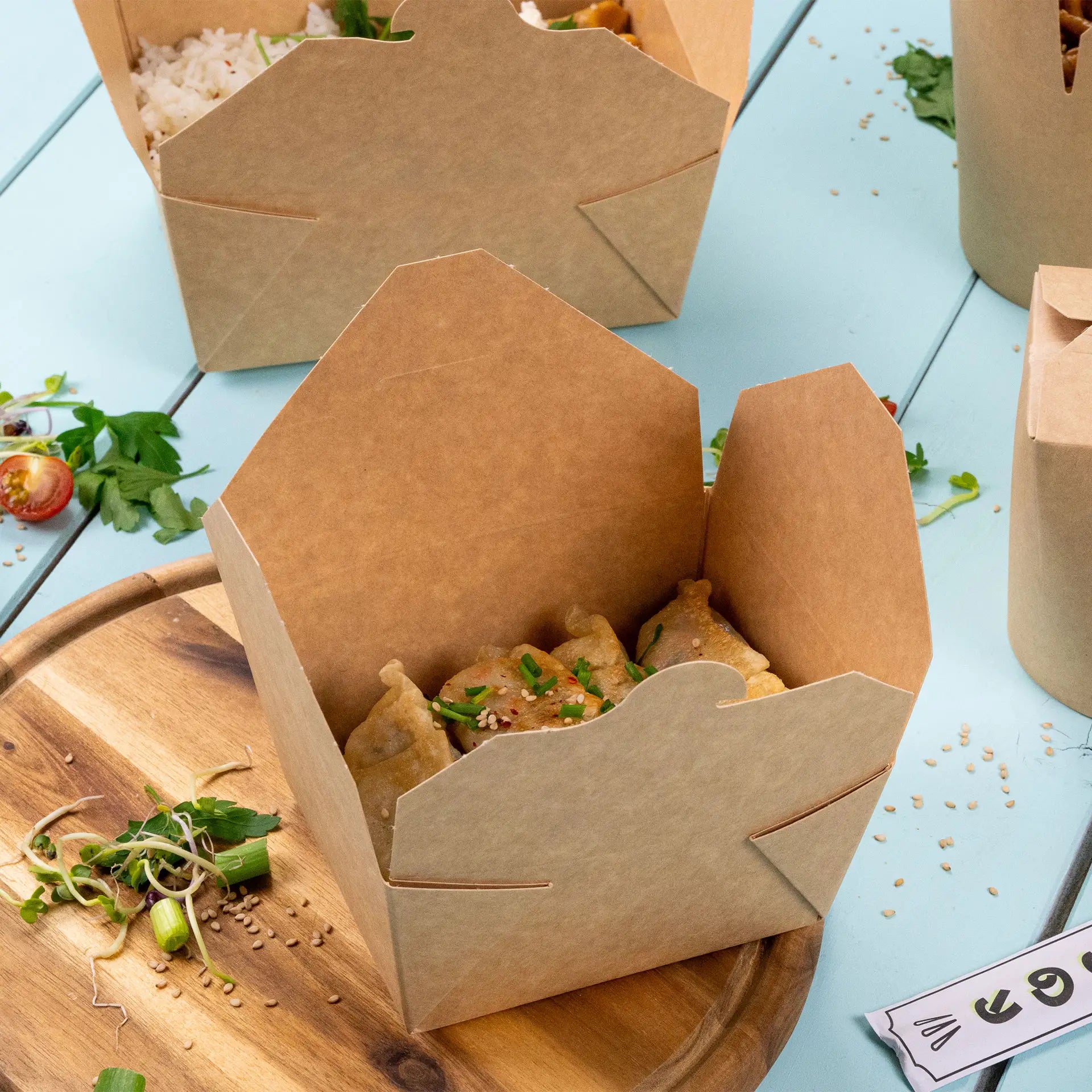 Take-away Boxen (beschichtet) 600 ml, braun