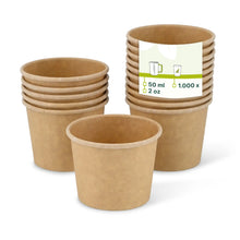 Portionsbecher aus Karton (beschichtet) 50 ml, Ø 62 mm, braun