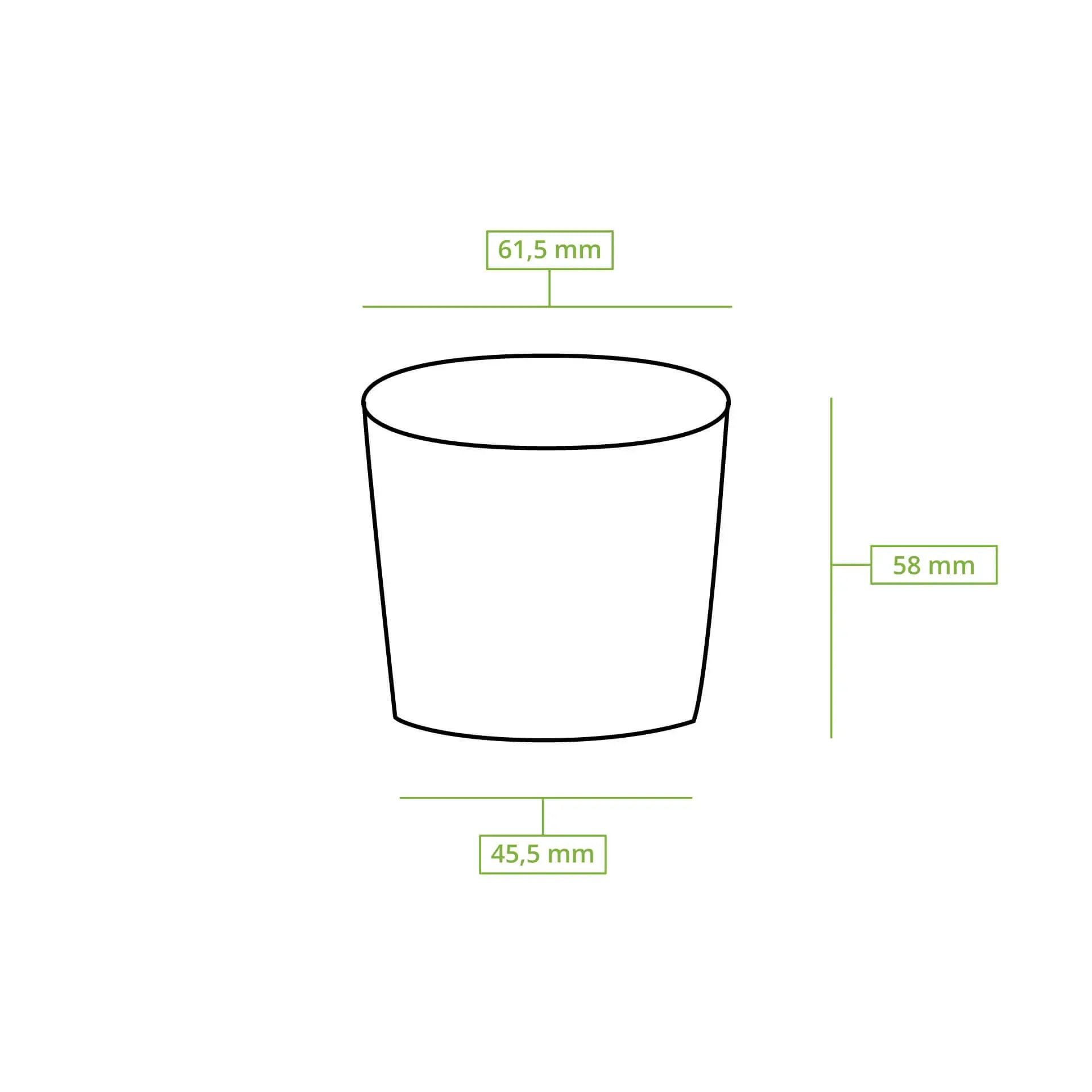 Portionsbecher aus Karton (beschichtet) 75 ml, Ø 62 mm, braun